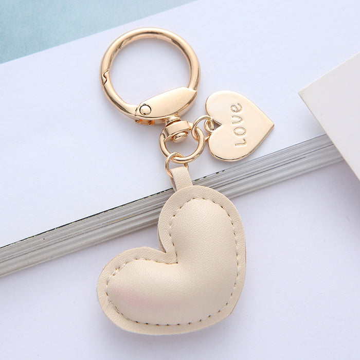 Wholesale Leather Love Earphone Bag Key Chain Luggage Bag School Bag Small Pendant