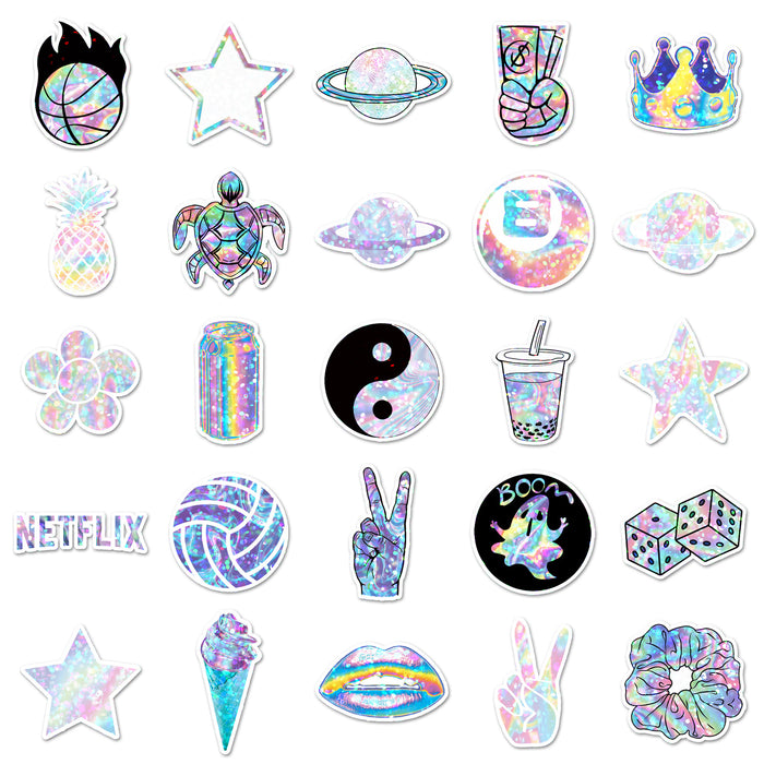 Wholesale 50pcs holographic flash point laser stickers