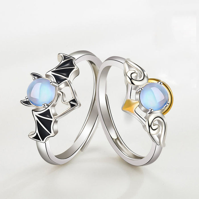 Wholesale Fashion Moonstone Ring  Opening Adjustable Couple Ring