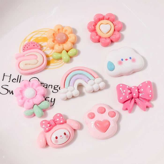 Wholesale Cartoon Clouds Rainbow Flower Bow Optional Shoe Buckle Accessories Removable Shoe Flower Decorative Buckle