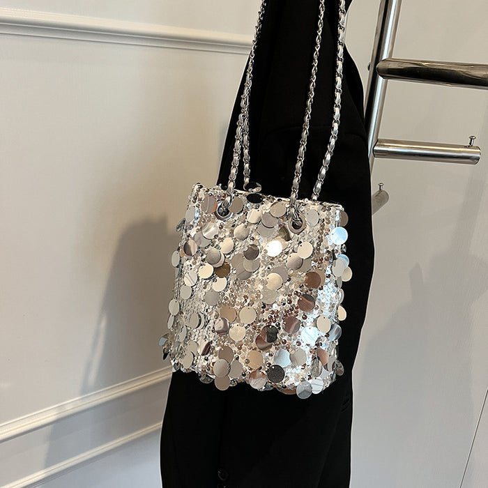 Wholesale Fashion Sequin Bucket Bag Chain Bag Shoulder Bag JDC-SD-TY018