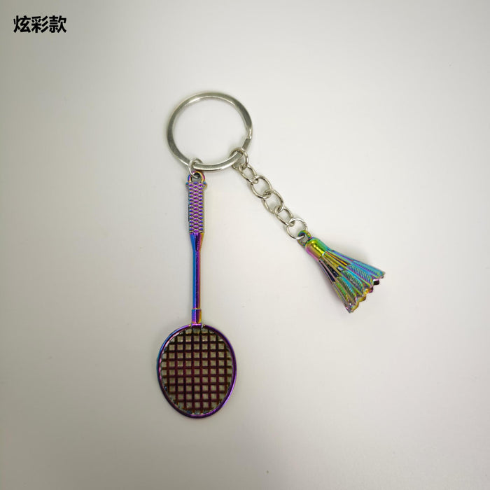 Wholesale Creative Golden Badminton Metal Badminton Personalized Keychain