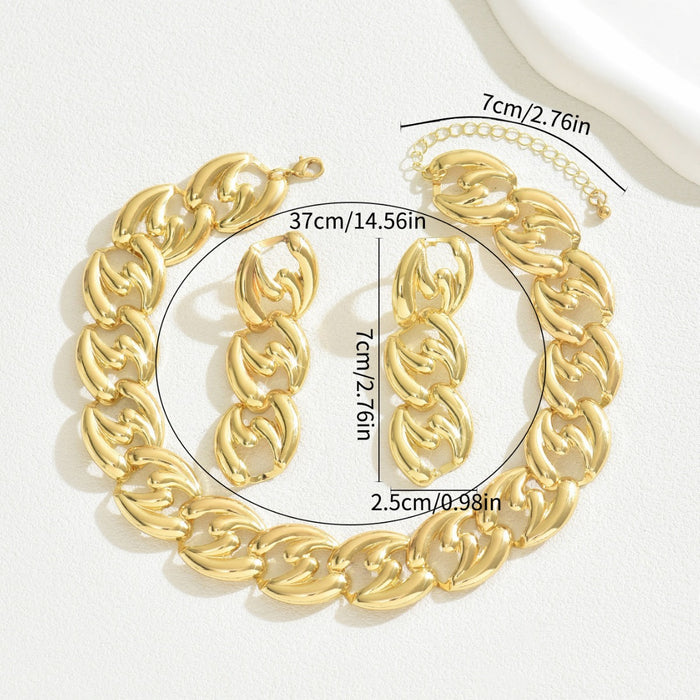 Wholesale Simple thick necklace necklace for women, designer earrings and necklace set