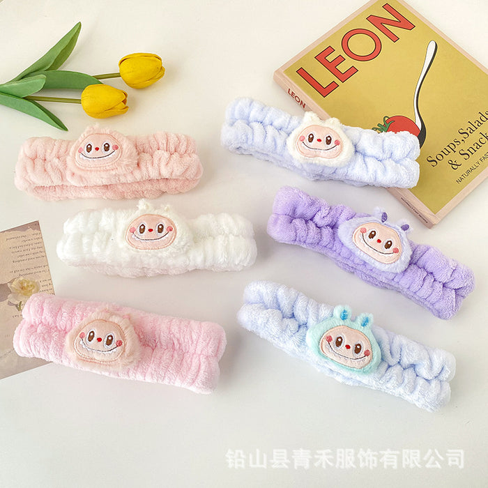 Wholesale Cartoon Headband Wholesale Funny Plush Face Wash Makeup Bow Tie Girls Hairband