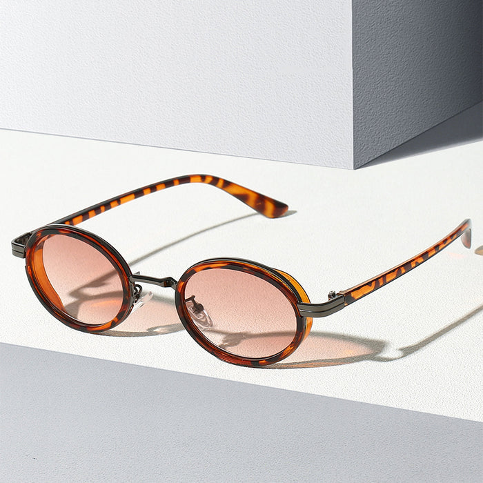 Wholesale Modern retro oval frame sunglasses punk style retro sunglasses versatile men's and women's sunglasses trend