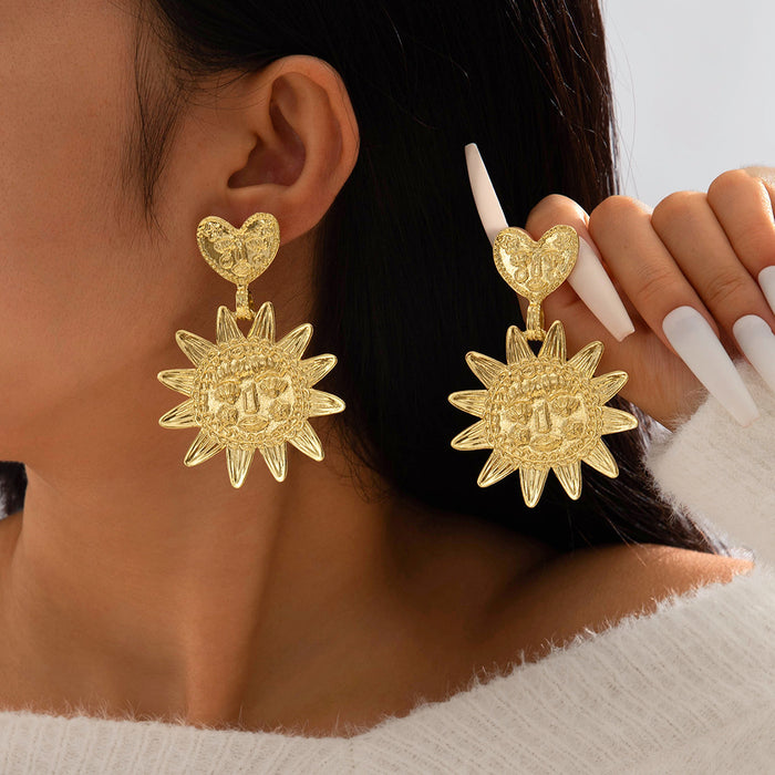 Wholesale Alloy Butterfly Earrings Exaggerated Large Flower Stud