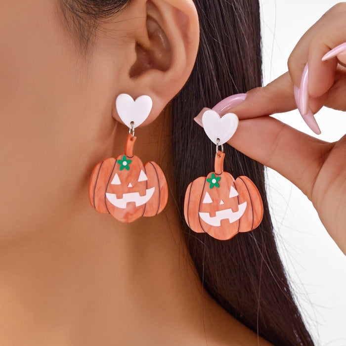 Wholesale Gothic  earrings funny horror atmosphere ghost pumpkin plate ear hook jewelry