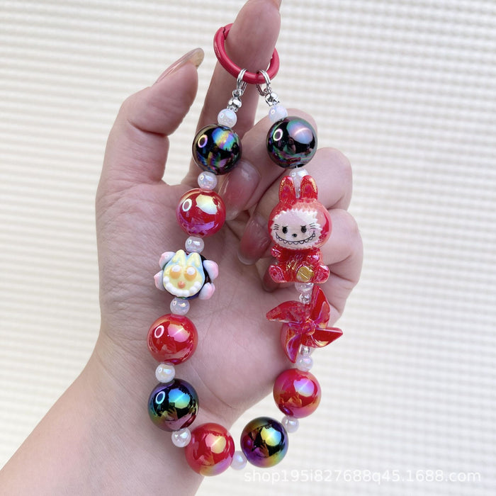 Wholesale Creative Cartoon Hand-painted Beads Mobile Phone Hanging Chain Bag Decorative Pendant DIY Accessories for Girlfriends