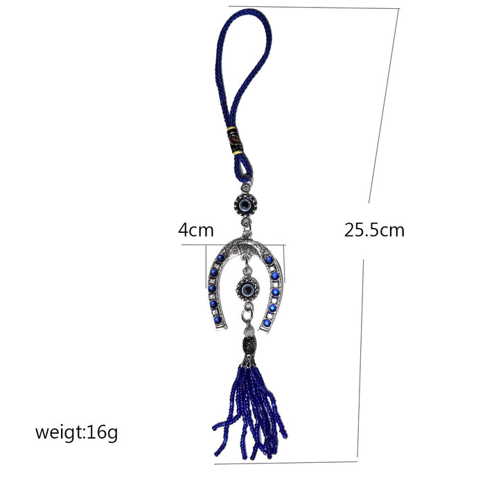 Wholesale Devil's Eye Blue Eye Diamond Cross Good Luck Decoration Pendant Car Hanging