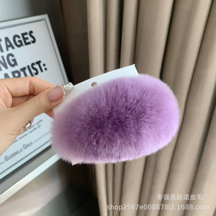 Wholesale Plush hair accessory with oversized cute fur clip