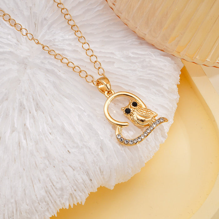 Wholesale Lucky necklace alloy micro inlaid with real gold electroplating exquisite collarbone chain neck chain personality