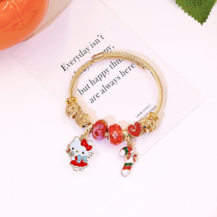 Wholesale Beaded Charm Bracelet Christmas Tree Cartoon Design MOQ≥2