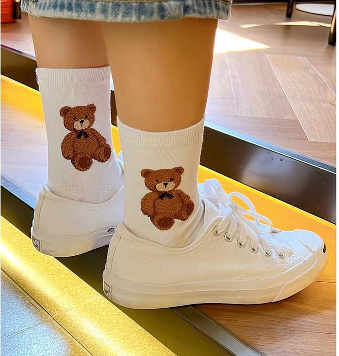 Wholesale Socks Cute Bear Mid-waist Women's Socks Women's Cotton Socks