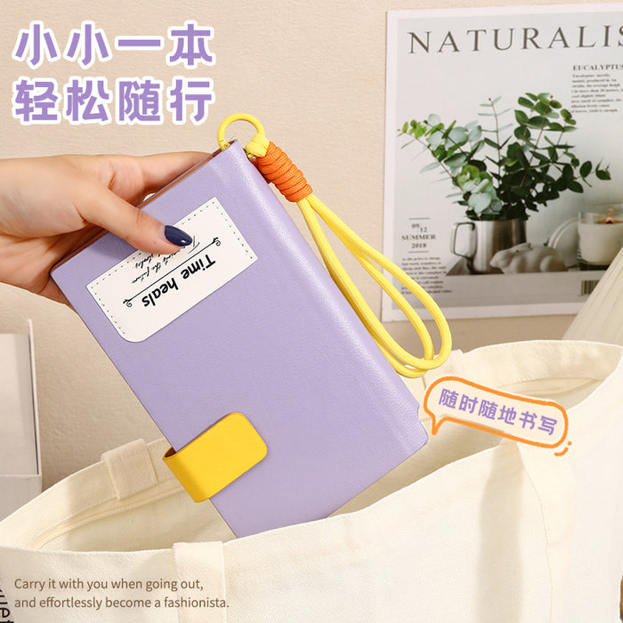 Wholesale Cartoon Lanyard Notebook A6 Portable Pocket Journal with Imitation Leather Cover DIY Accessory