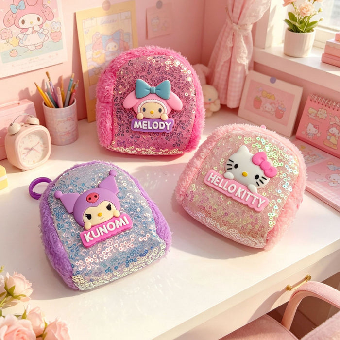 Wholesale Cartoon Sequin Purse Keychain Earphone Case Kids Gift Bag Charm