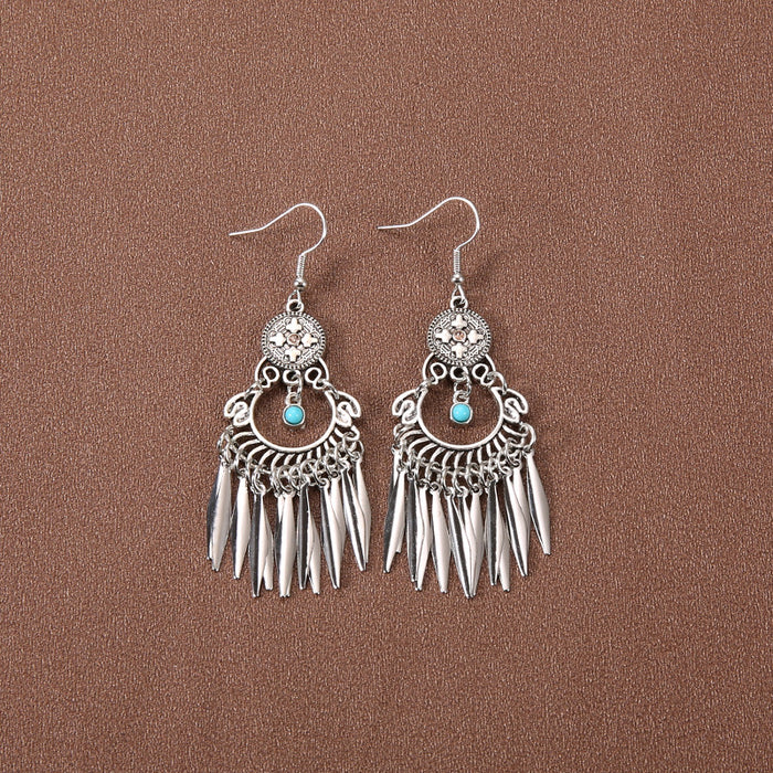 Wholesale Alloy Tassel Long Ethnic Style Earrings JDC-ES-Gumi008