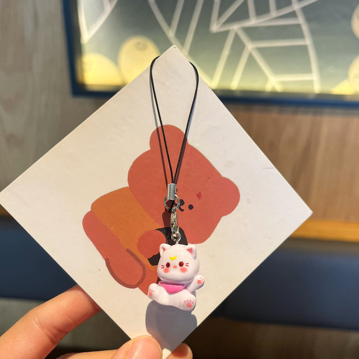 Wholesale New Cartoon Cute Kitten Phone Chain Keychain Student Girl Bag Pendant