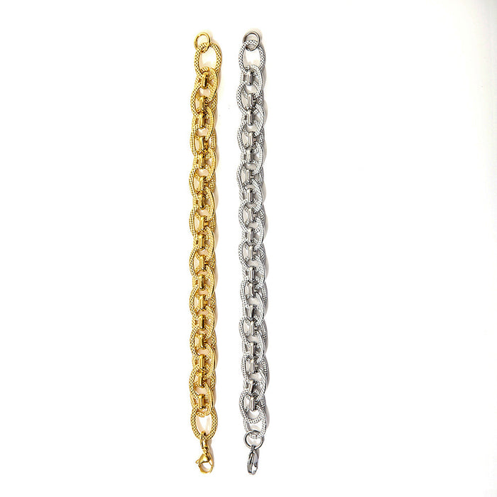 Wholesale Stainless steel color preservation twisted rope chain punk style large circle bracelet