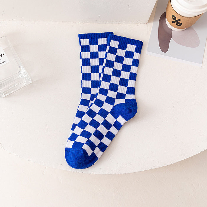 Wholesale Checkerboard Cotton Socks JDC-SK-JiaY017