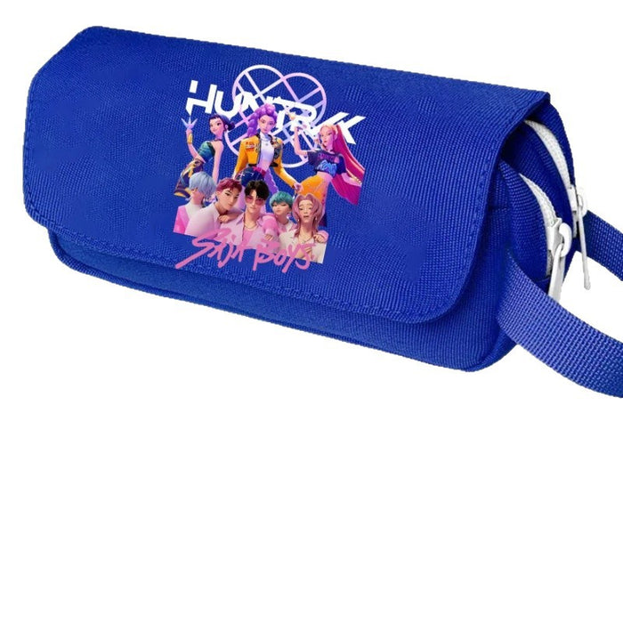 Wholesale Cartoon printed large capacity double-layer hand-held pencil case student stationery bag