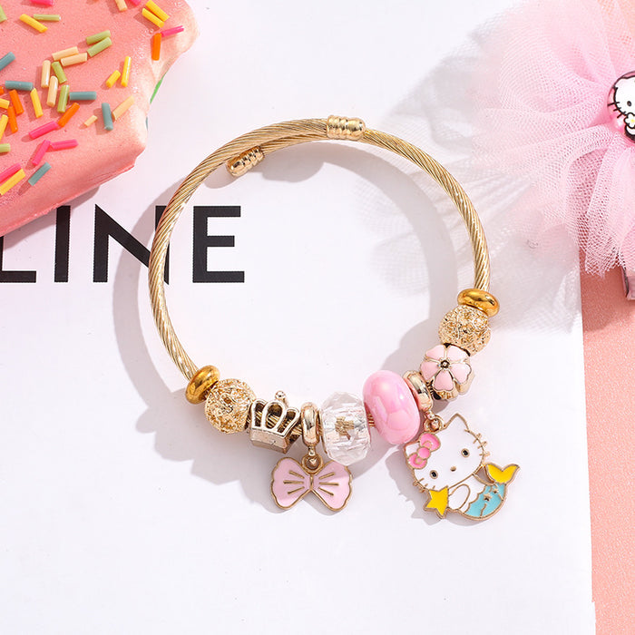 Wholesale Stainless Steel Cartoon Beaded Bracelet Stylish Jewelry Accessory MOQ≥2