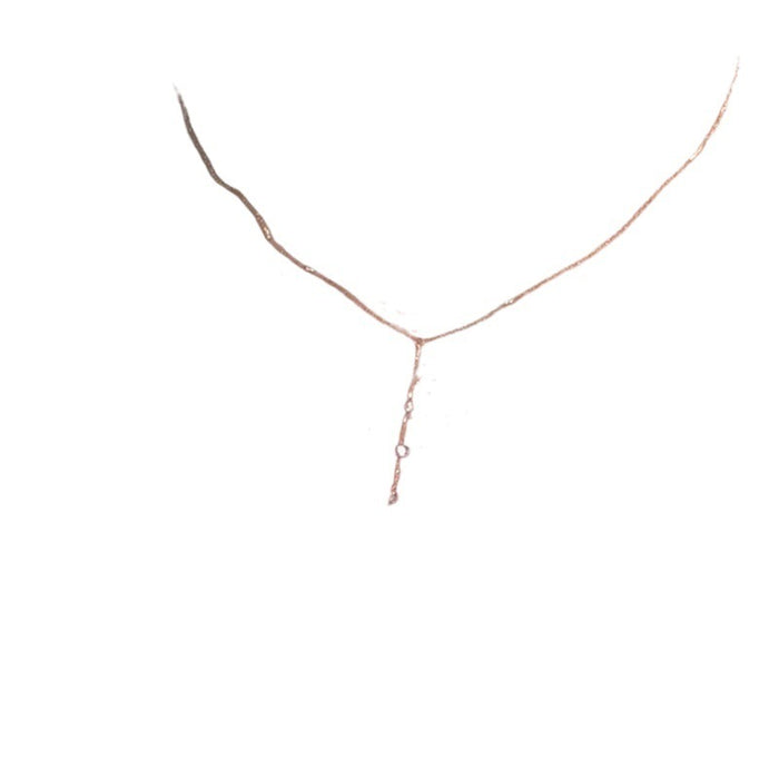 Wholesale Round zircon pendant necklace exquisite, simple, versatile, tassel collarbone chain temperament