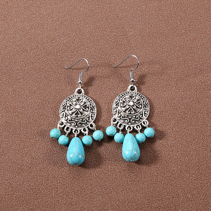 Wholesale Alloy Bohemian Ethnic Style Su Song Stone Earrings JDC-ES-Gumi007