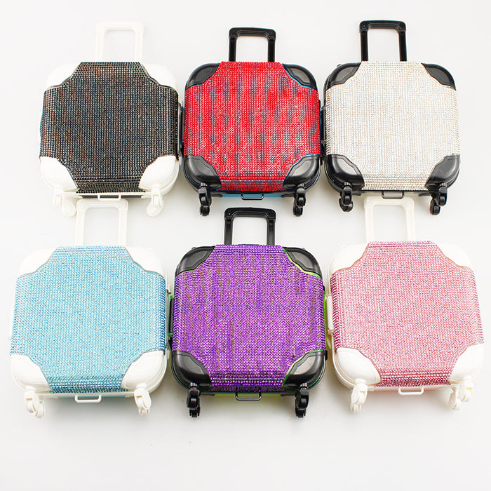 Wholesale Acrylic Rhinestone Storage Suitcase Lockable Decor Box For Jewelry And Keepsakes Casual Home Office Decor Resale Accessory