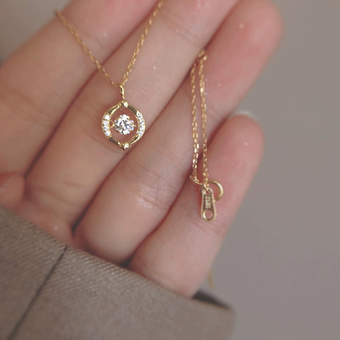 Wholesale Pure silver gold-plated hollow necklace for women, with a niche design and a light luxury commuting collarbone chain