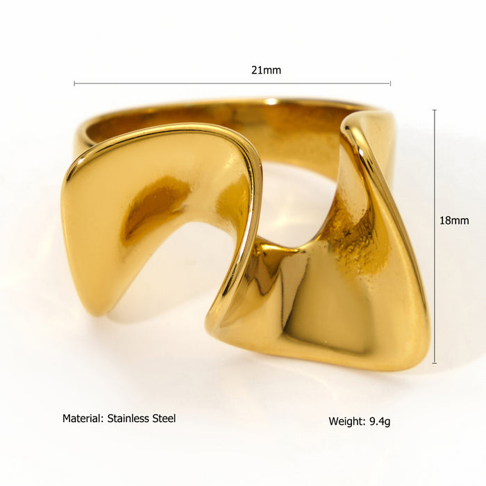 Wholesale Personalized stainless steel irregular ring with high-end feel, color preservation electroplating wholesale