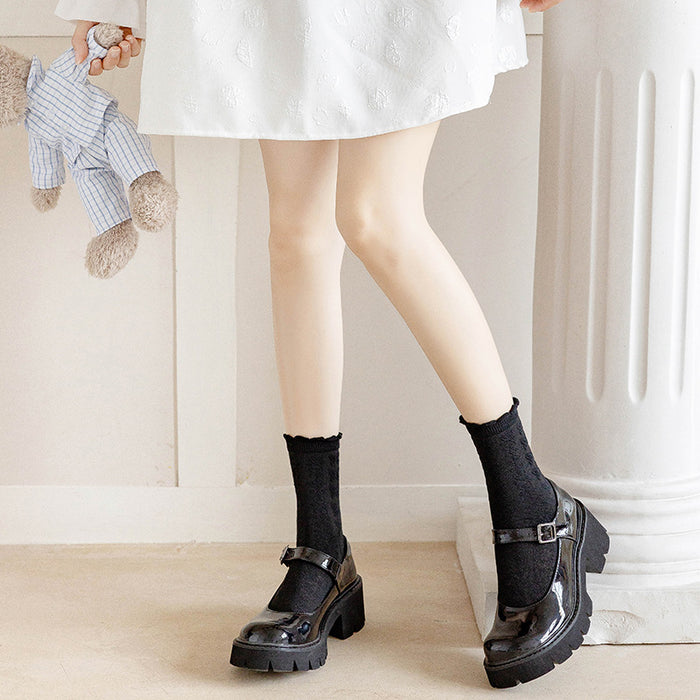 Wholesale Retro sweat absorbing, breathable, antibacterial, mid tube pile socks