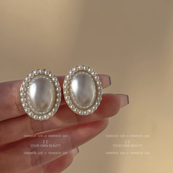 Wholesale wine red Pearl Earrings Without Ear Holes Ear Clip