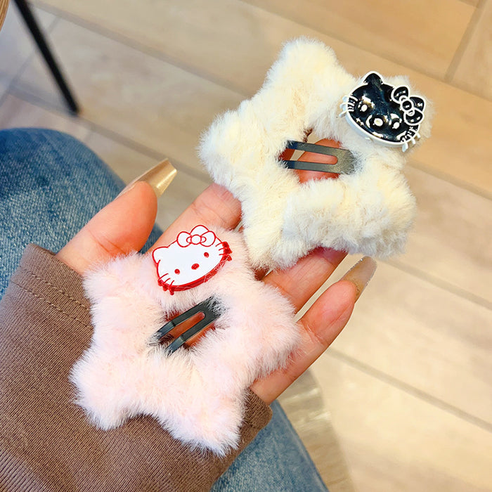Wholesale Cute cartoon cat plush star-shaped hair clips