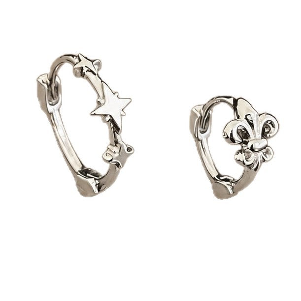 Wholesale Alloy Asymmetric Star Moon Butterfly Earrings Sweet Cool Retro Style Jewelry Accessory