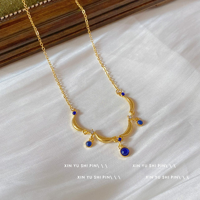 Wholesale Gold craftsmanship lace water droplet necklace, light luxury, niche design, high-end temperament, necklace ring