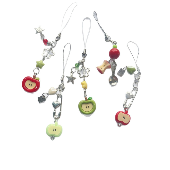 Wholesale Creative fruit-shaped phone charms keychains