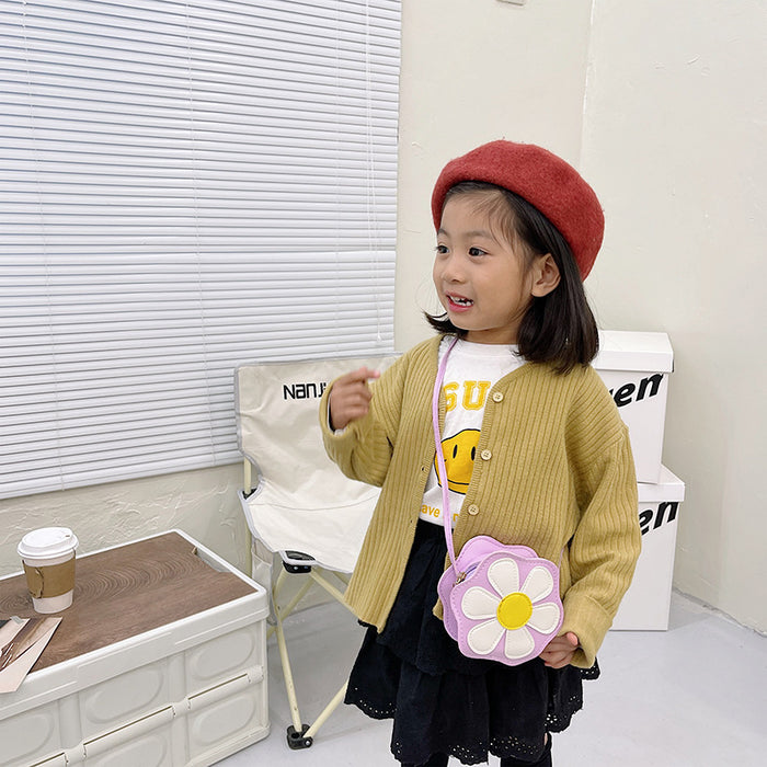Wholesale Western style cute flower children's shoulder bag crossbody bag