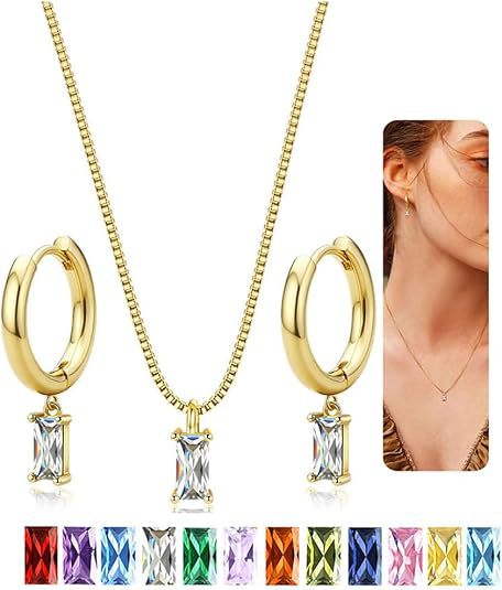 Wholesale Simple retro high-end gold plated earrings with a temperament of green square zirconia earrings