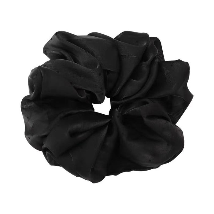 Wholesale Gentle polka dot shimmering tulle hair scrunchies