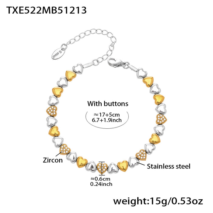 Wholesale Heart-shaped stainless steel bracelet,  necklace,  and clavicle chain