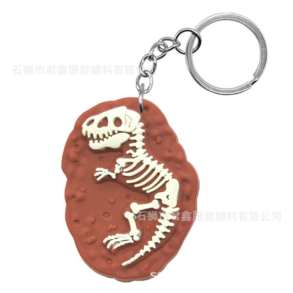 Wholesale Dinosaur Fossil Keychain  Pvc Luminous Keychain