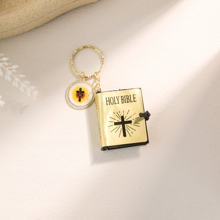 Wholesale Cross mini toy keychain Bible bag pendant
