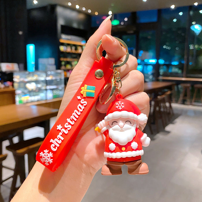 Wholesale Silicone Keychain Trendy Christmas Bag Charm