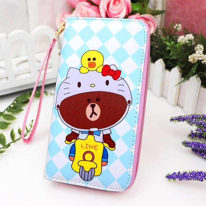 Wholesale Cute cartoon cat 6-inch mobile phone bag student wallet