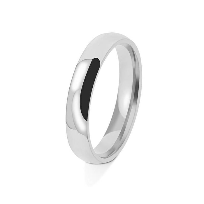 Wholesale Fashionable and minimalist titanium steel smooth ring, stainless steel inner and outer arc spherical plain ring ring