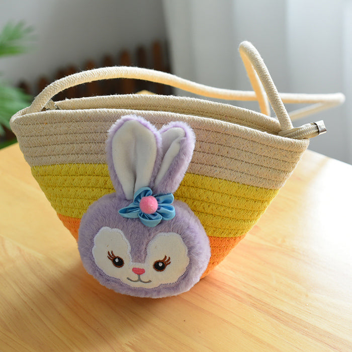 Wholesale  small bag children's straw bag Mini small bag children's shoulder bag beach play messenger bag