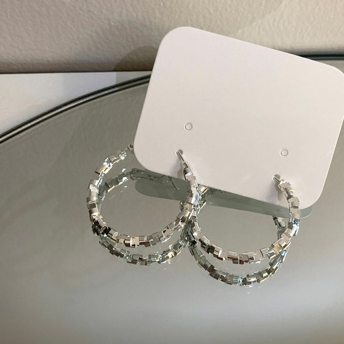 Wholesale Understated Zircon Hoop Earrings