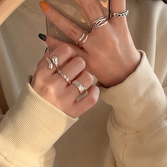 Wholesale Finger sterling silver ring, light luxury, niche, personalized, fashionable ring