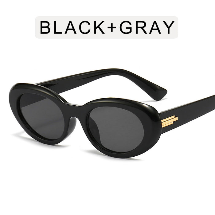 Wholesale Elliptical frame sunglasses for sun shading and UV protection, new minimalist photography sunglasses