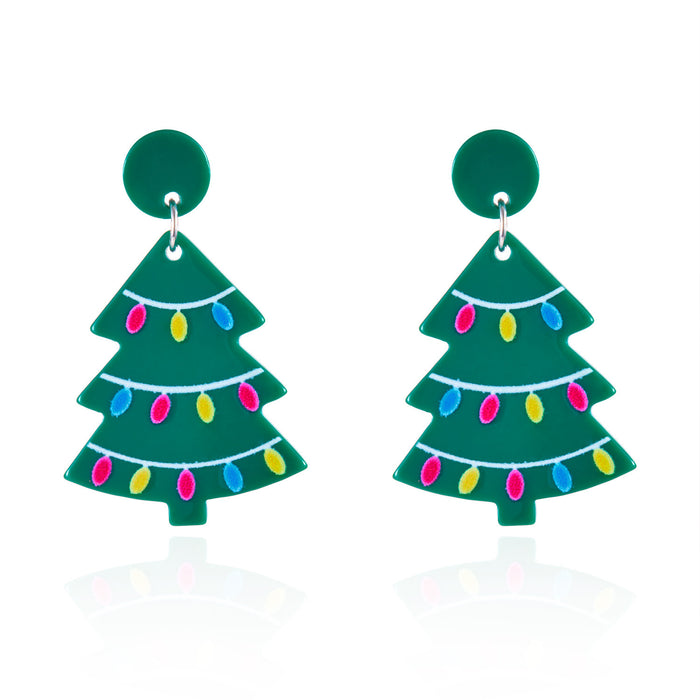 Wholesale Christmas lights gingerbread man cane Christmas tree acrylic earrings